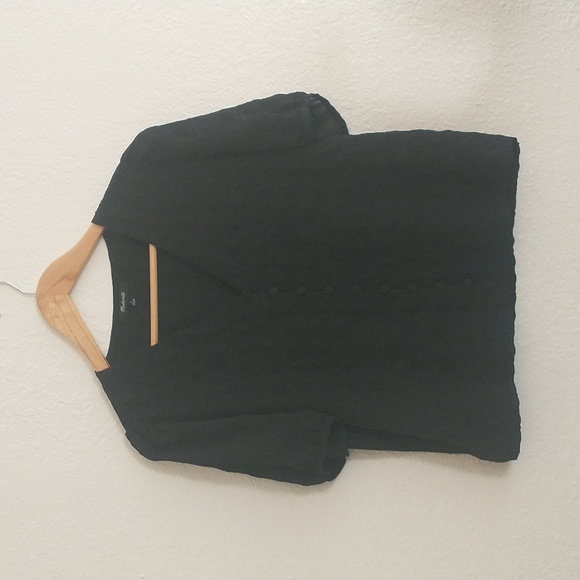 Madewell Textured Puff-Sleeve Button Front Top Size S - Picture 4 of 9